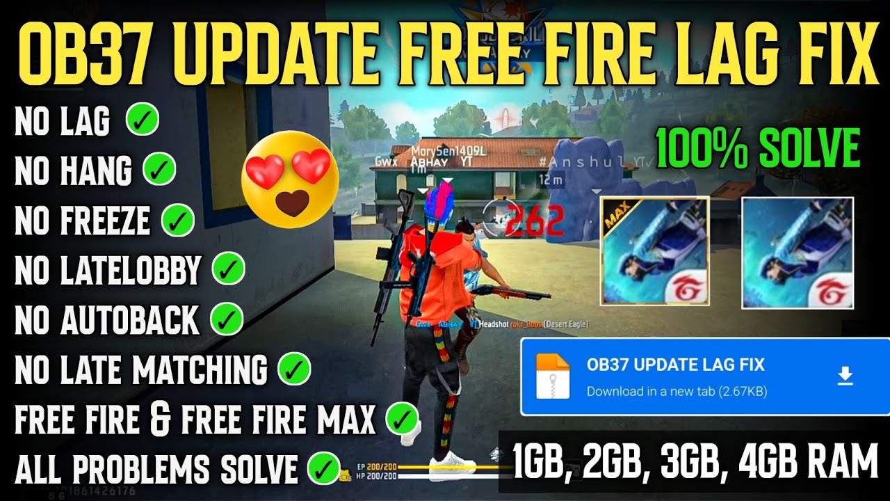 FREE FIRE LAG FIX AFTER OB37 UPDATE 🤩| SECRET SETTINGS ⚙️| OB36 UPDATE LAG FIX FREE FIRE MAX