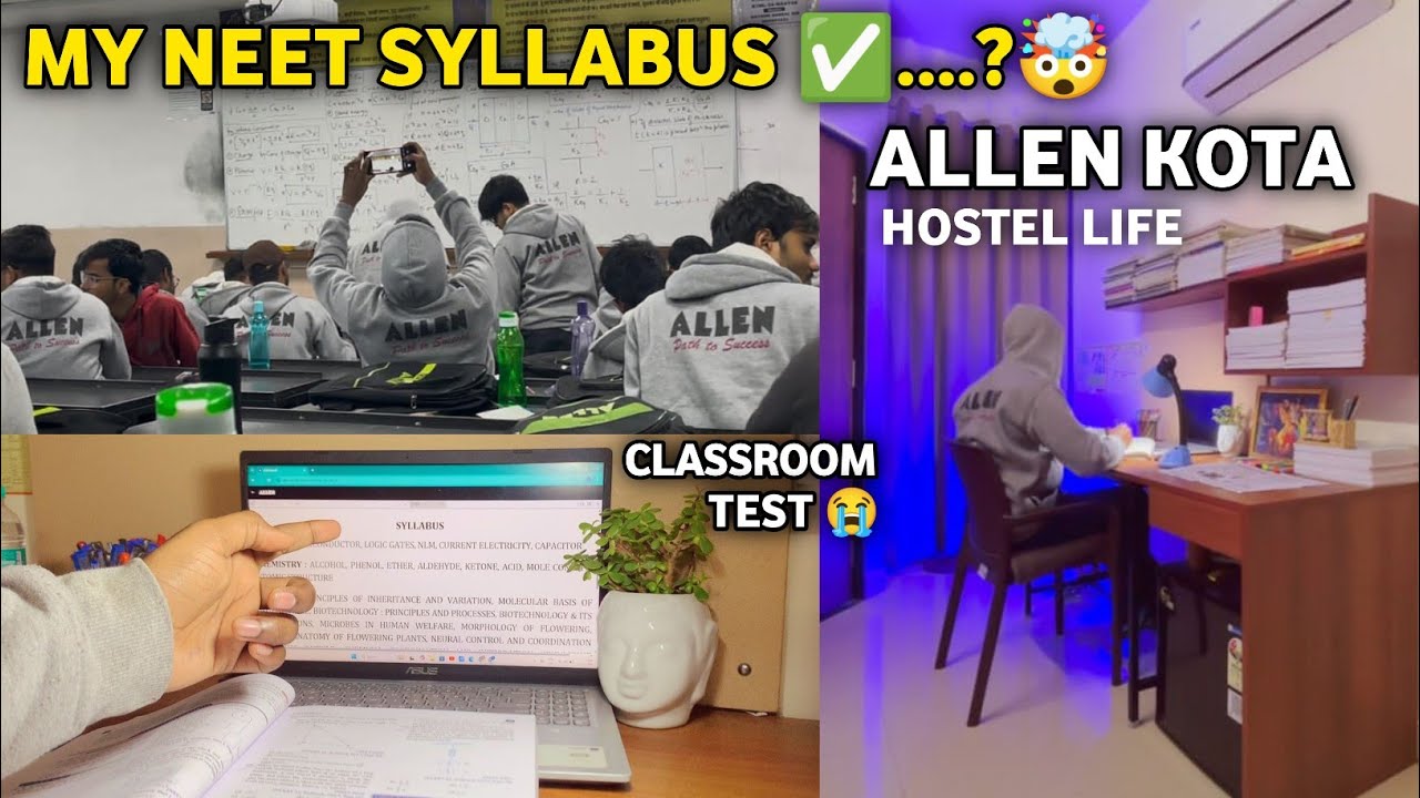 MY SYLLABUS NEET 2026 ? 🙈 *Study Vlog* Allen Kota Classroom NEET Aspirant Vlog Video | Board Exam 