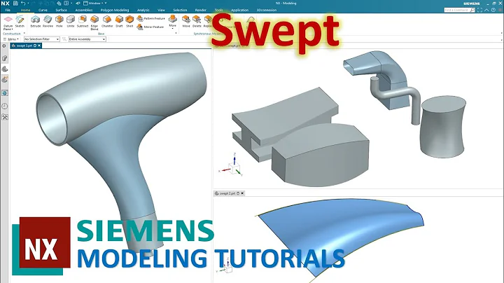 Siemens NX Modeling Tutorials #24 | How to use Swept command (NX 1953 series)