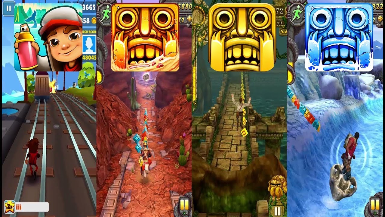 Subway Surfers Iceland Vs Temple Run 2 Blazing Sands Vs Temple Run Vs ...
