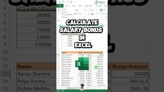 Calculate Salary Bonus in Excel Automatically! | #explore #excel #exceltips #exceltricks #shorts