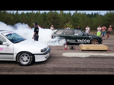 BMW E30 Touring M50 2.9t Vs Opel Vectra C20XE Turbo 1/4 Mile Drag Race