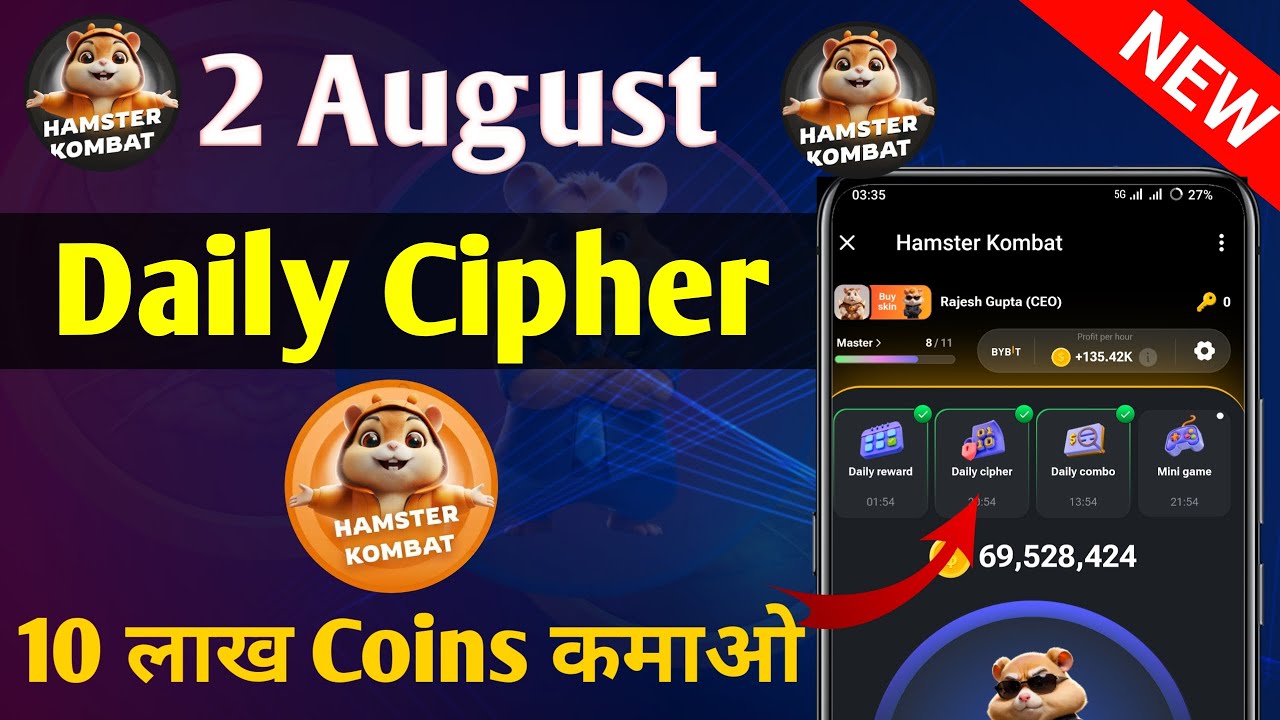 2 August Daily Cipher Code | Today Daily Cipher Hamster Kombat 2 August ...