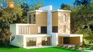 Modern Villa House Exterior - 3D Architectural Visualization || Sketchup || Blender || Cycles