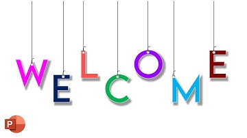 ঝুলন্ত অক্ষর অ্যানিমেশন স্বাগতম পাওয়ারপয়েন্টে স্লাইড ডিজাইন