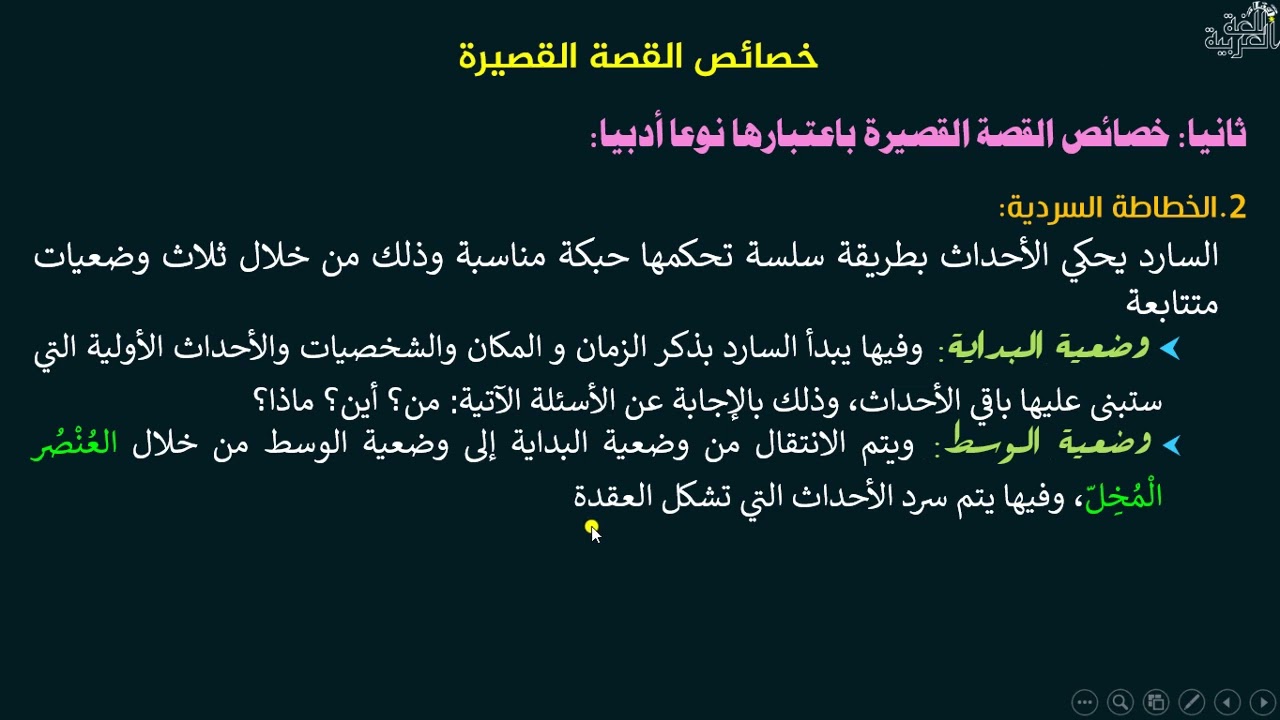 الثانية باك آداب الدرس 36 مدخل لدراسة القصة القصيرة