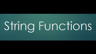 30  String Functions
