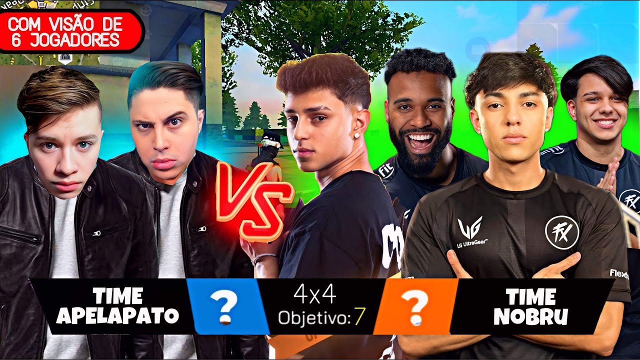 *COM VISÃO DE 6 JOGADORES* 4X4 NOBRU, BOPS, GURAS, MANOMAX vs APELAPATO e MEGA! TEVE FARPAS!
