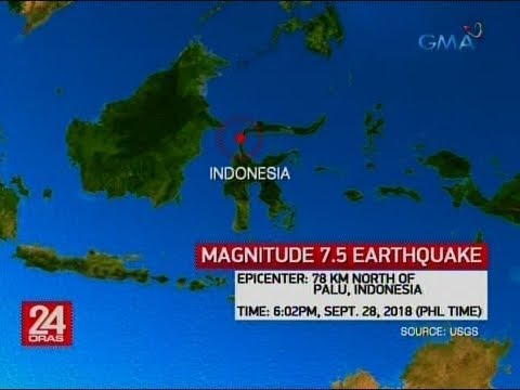 Sulawesi island sa Indonesia, niyanig ng Magnitude 7.5 na lindol; isa patay