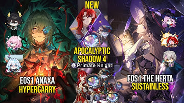 E0S1 Anaxa Hypercarry & E0S1 The Herta Sustainless | NEW Apocalyptic Shadow 4 | Honkai Star Rail 3.8