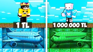 1TL VS 1.000.000TL HAVAALANI! | Minecraft