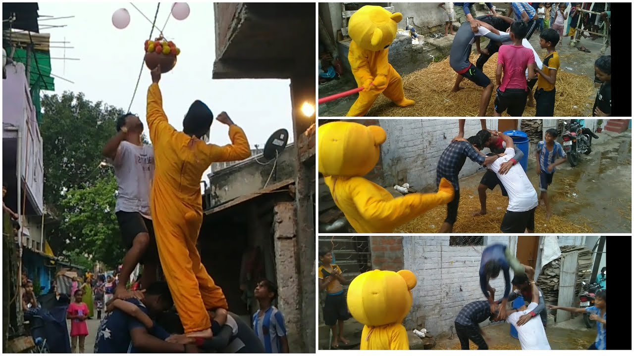 Dahi handi with teddy bear | Irritating people 😂 | Teddy bear 😂| celebrating Janmashtami teddy bear