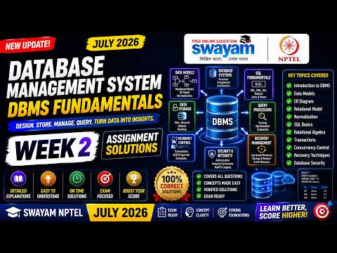 Database Management System (DBMS) Week 2 Assignment Answers 2026 | NPTEL July 2026 | 100%
