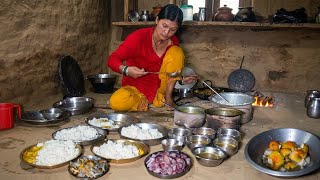 Authentic Nepali Village Cooking || A Beautiful Lady Cooking for the Whole Family ||