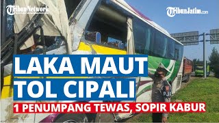 Laka Maut di Tol Cipali, Bus Dewi Sri Tabrak Pembatas Jalan, 1 Penumpang Tewas dan Sopir Kabur
