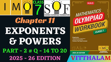 | Klas 7 | IMO | SOF | Olympiade | Hoofdstuk 11 | Exponenten | Machten | P 2 | Vraag 14 tot 20 | ...