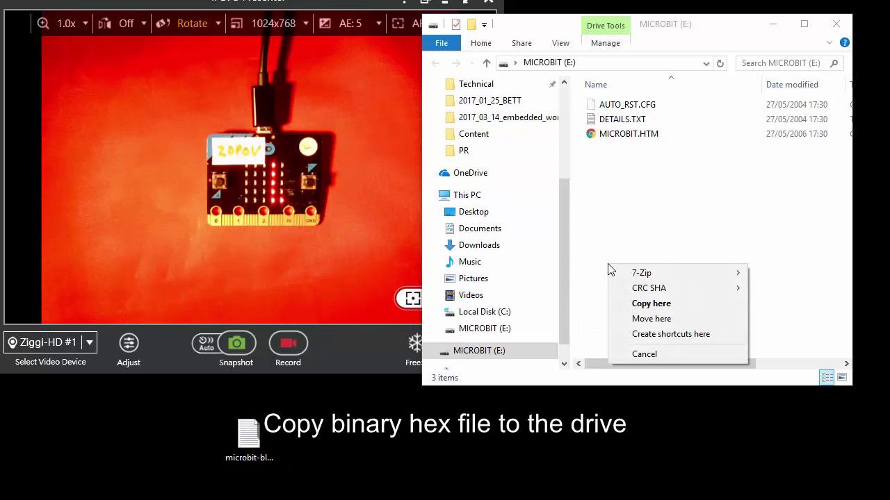 How To Flash A Bbc Micro Bit With A New Hex File Over Usb Youtube