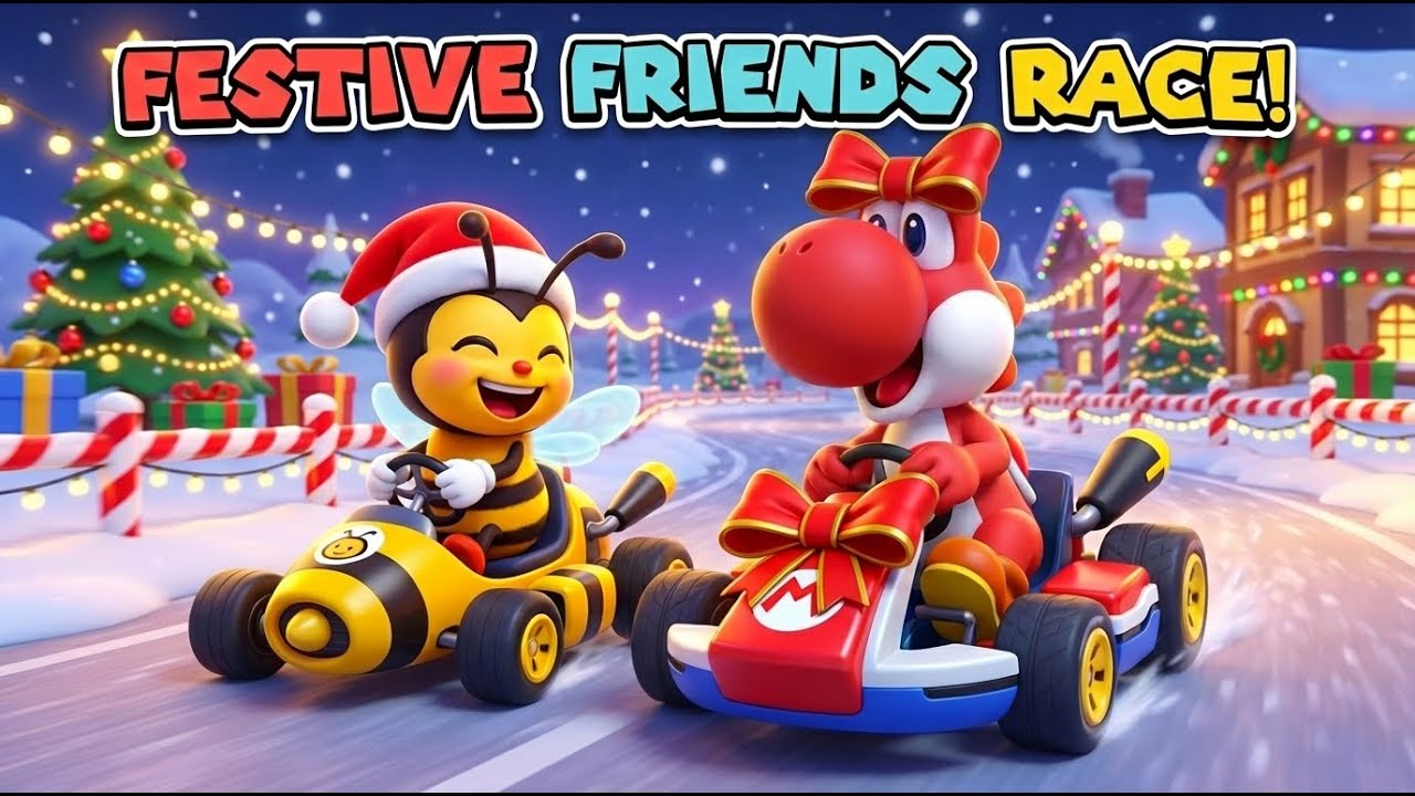 Bee & Dino Christmas Vibes | Mario Kart World
