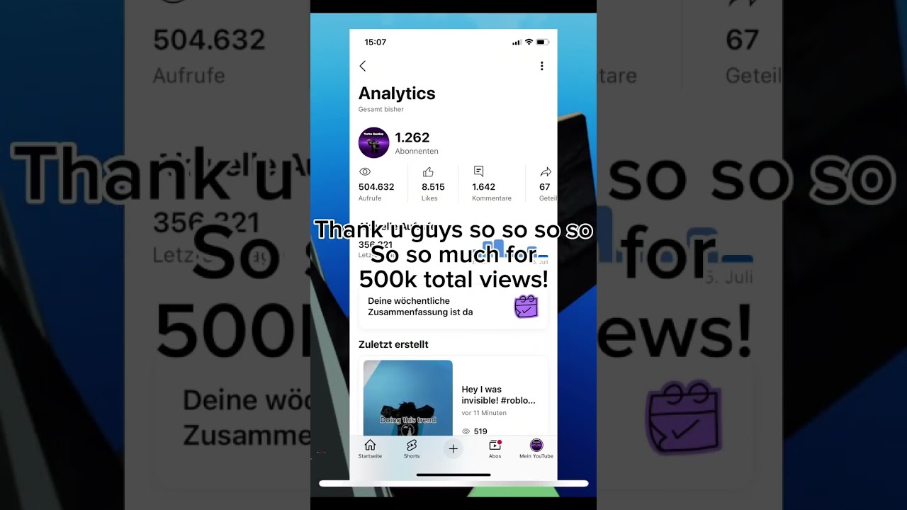 Tysm For 500k Total Views Shorts Roblox Daily Viral