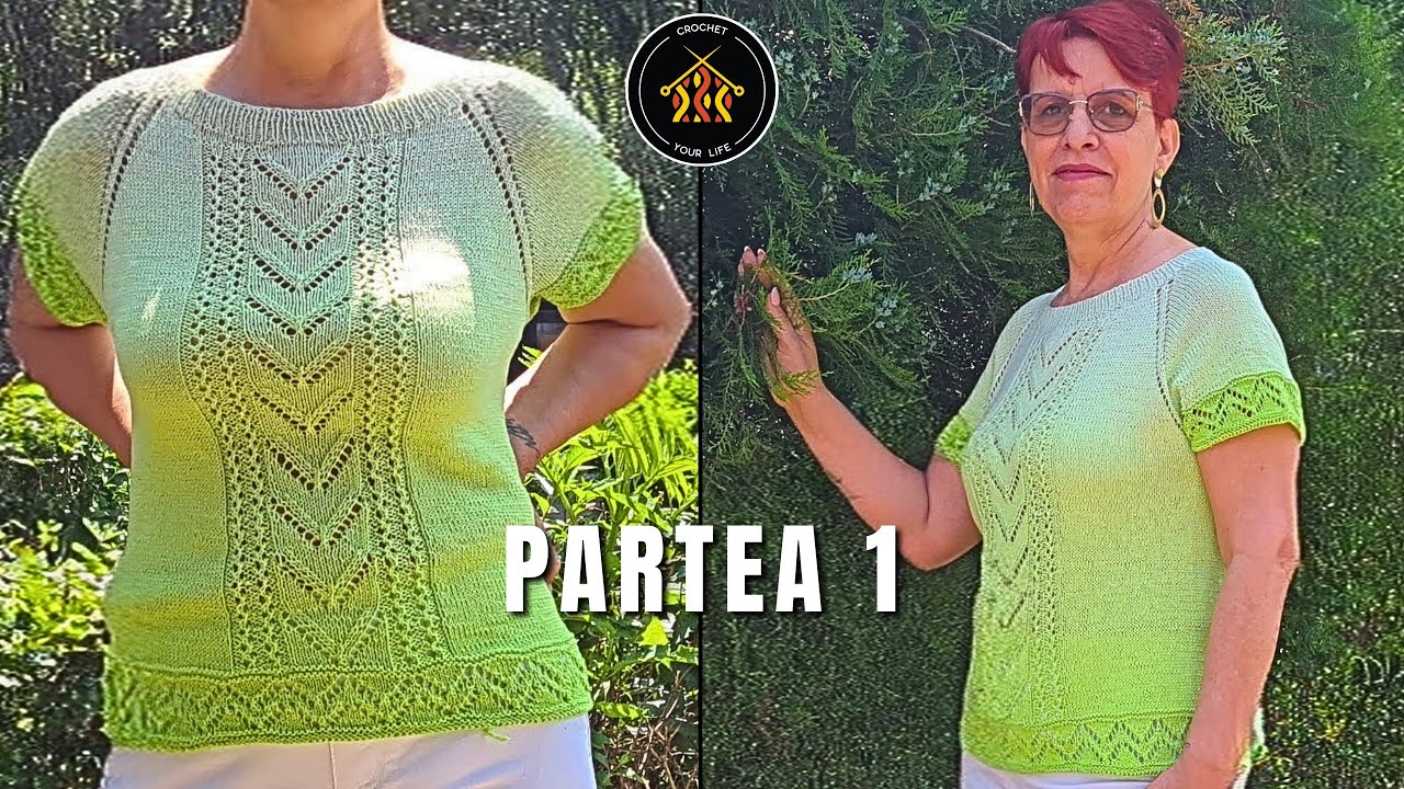 Cum tricotam Bluza Tricou Roua de menta - Partea 1 - Raglan anatomic