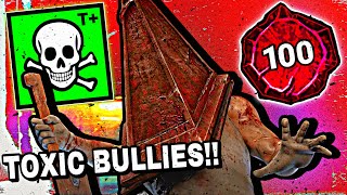 RANK 1 PYRAMID HEAD DESTROYS TOXIC BULLIES!! | Dead by Daylight