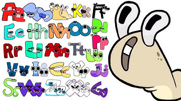 Alphabet Lore Snakes transform Uppercase and Lowercase Letters from Lowercase q (A-Z)