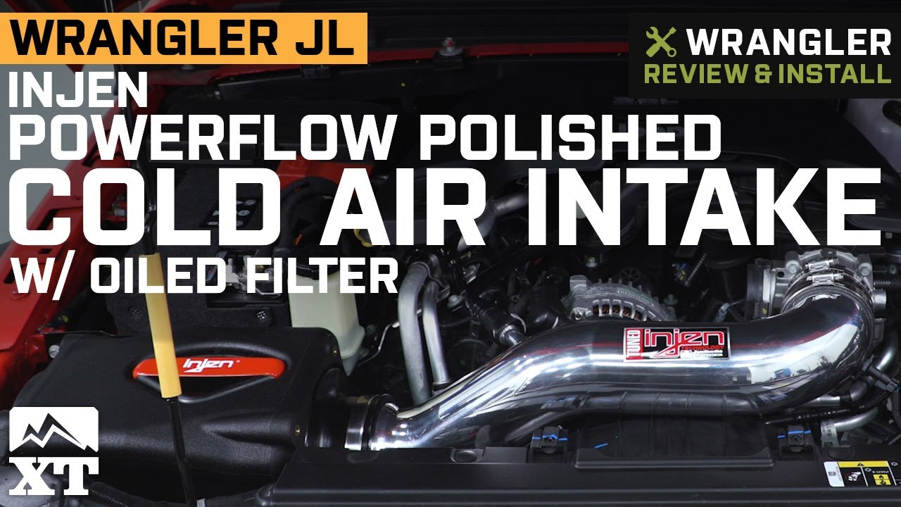 Wrangler JL  Injen Power Flow Cold Air Intake w/ Oiled Filter -  Polished Review & Install - YouTube