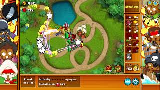 Lets Play Bloons Monkey City ZOMG Impoppable Loopy Loop Forest Map No Commentary 1364