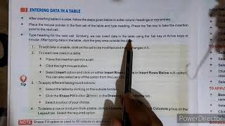 Class 6// Microsoft PowerPoint 2007// Entering data in a table and edit data in table.