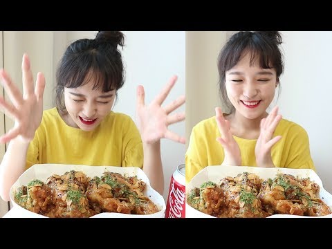 BHC 치레카 치킨 먹방 _ 너도파워♡치레카 먹방, 치느님 먹고 화이팅, chicken Mukbang, チキン :D