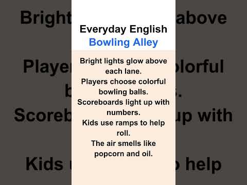 Everyday English: Bowling Alley #storytime #bowlingalley