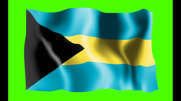 Bahamas Flag Green Screen Animation - Free Royalty Footage