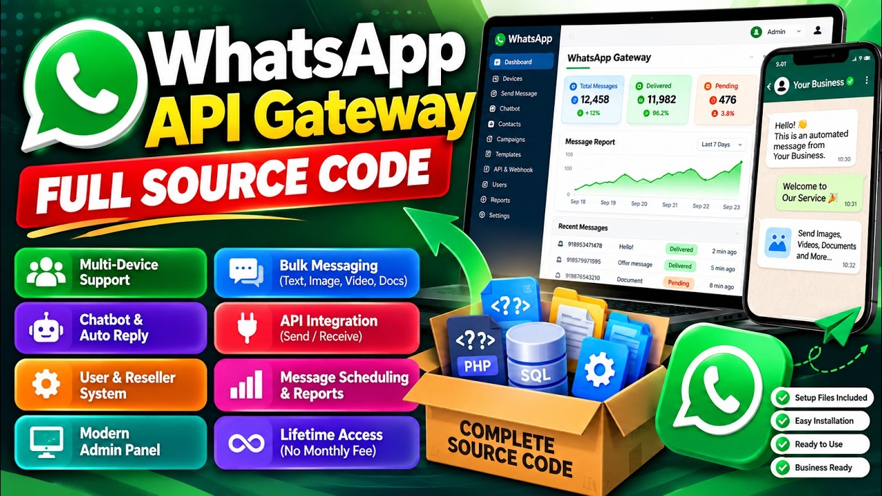 Wa. Gateway Start Your Own WhatsApp Gateway Business | Full Source Code + API ...
