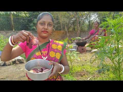 How Tribe Woman Making Mete Stomach Recipe।Chicken Liver Curry।Amazing Village Food
