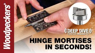 Hinge Mortises In Seconds With Ultra-Shear Hinge Mortising Bits Woodpeckers Deep Dive