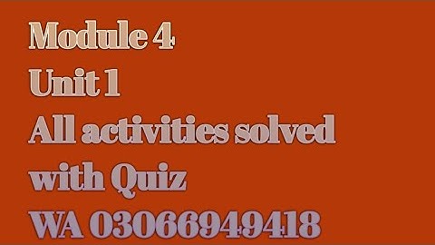module 4 | unit 1 |# module 4 #unit 1 | complete solution of unit 1 with 15 quiz questions