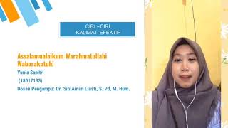 CIRI - CIRI KALIMAT EFEKTIF - PENYULUHAN BAHASA