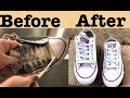 HOW I CLEAN MY  WHITE CONVERSE || Mermishell beauty 2017