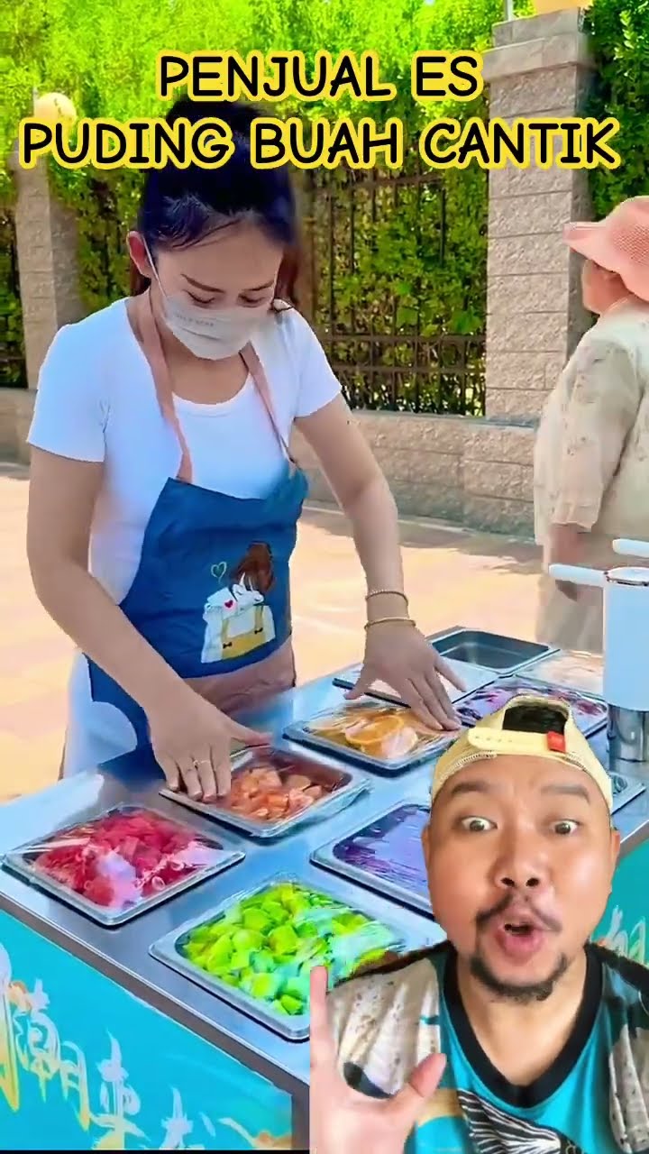 PENJUAL ES PUDING BUAH CANTIK!!!!??? #satisfying #streetfood #shortsfeed #funny #comedy