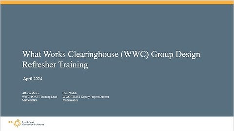 wwc group design refresher training Original