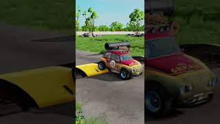Speed Bump Challenge Goes Hilariously Wrong #beamng #physics #shorts