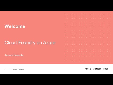 Cloud Foundry on Azure Webinar
