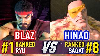 SF6 🤜 BLAZ (#1 Ranked Ryu) vs HINAO (#8 Ranked Sagat) 🤛 SF6 High Level Gameplay