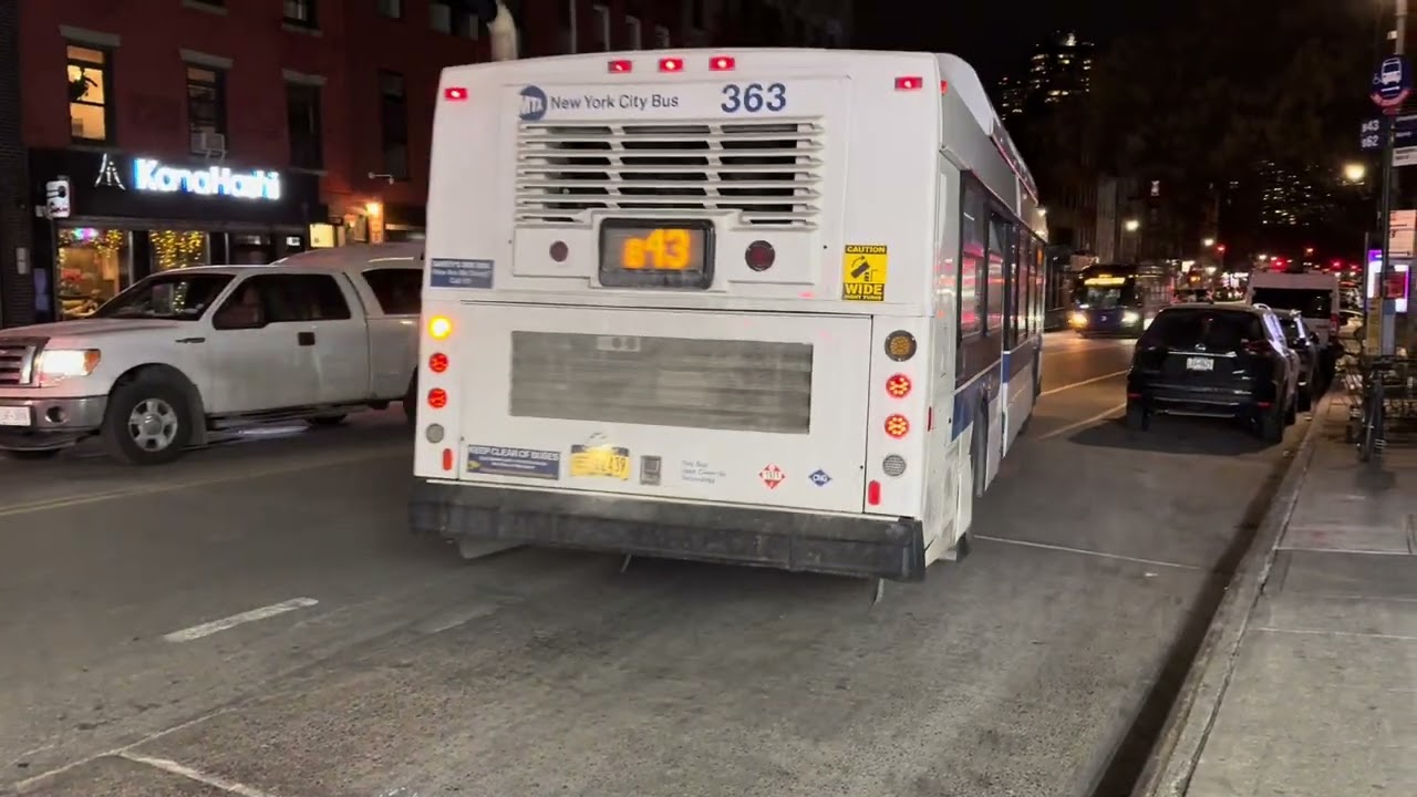 New Flyer C40LF# 363 on the B43 and XD40# 7629 on the B62 at Manhattan Avenue and India Street