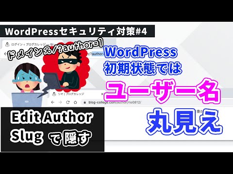 「Edit Author Slug」でログインユーザー名を隠してセキュリティ対策しよう
