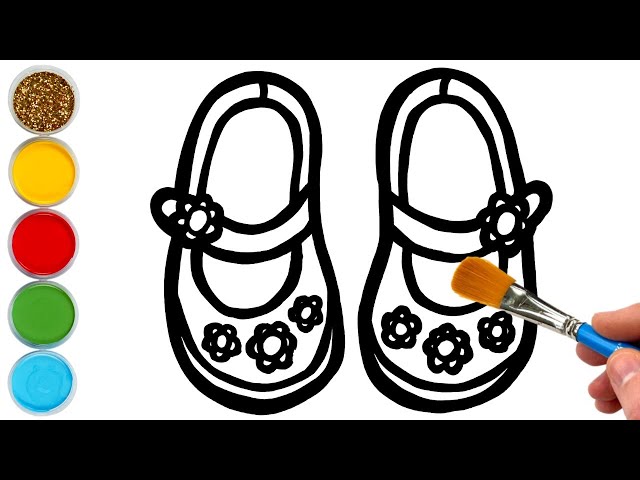 Yellow Shoes Drawing, Painting & Coloring for Kids, Toddlers | Drawing ...