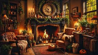 Golden Autumn Ambience with Gentle Piano and Cozy Fall Fireplace screenshot 3