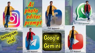 Instagram Facebook YouTube Wathshop Telegram Theme Ai editor।।Ai viral google Gemini editor prompt।। screenshot 3