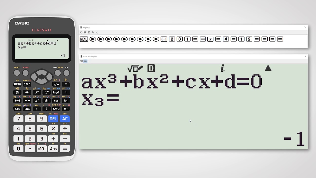 Solving Third Degree Polynomial Equation On Casio Fx 991EX Classwiz 