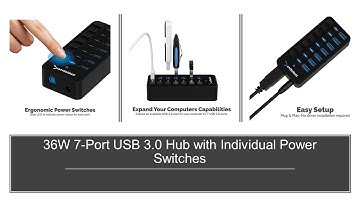 36W 7-Port USB 3.0 Hub